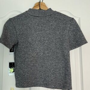 zara turtle neck cropped shirt